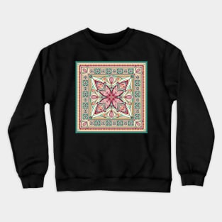 Burgundy Art Deco Mandala Crewneck Sweatshirt